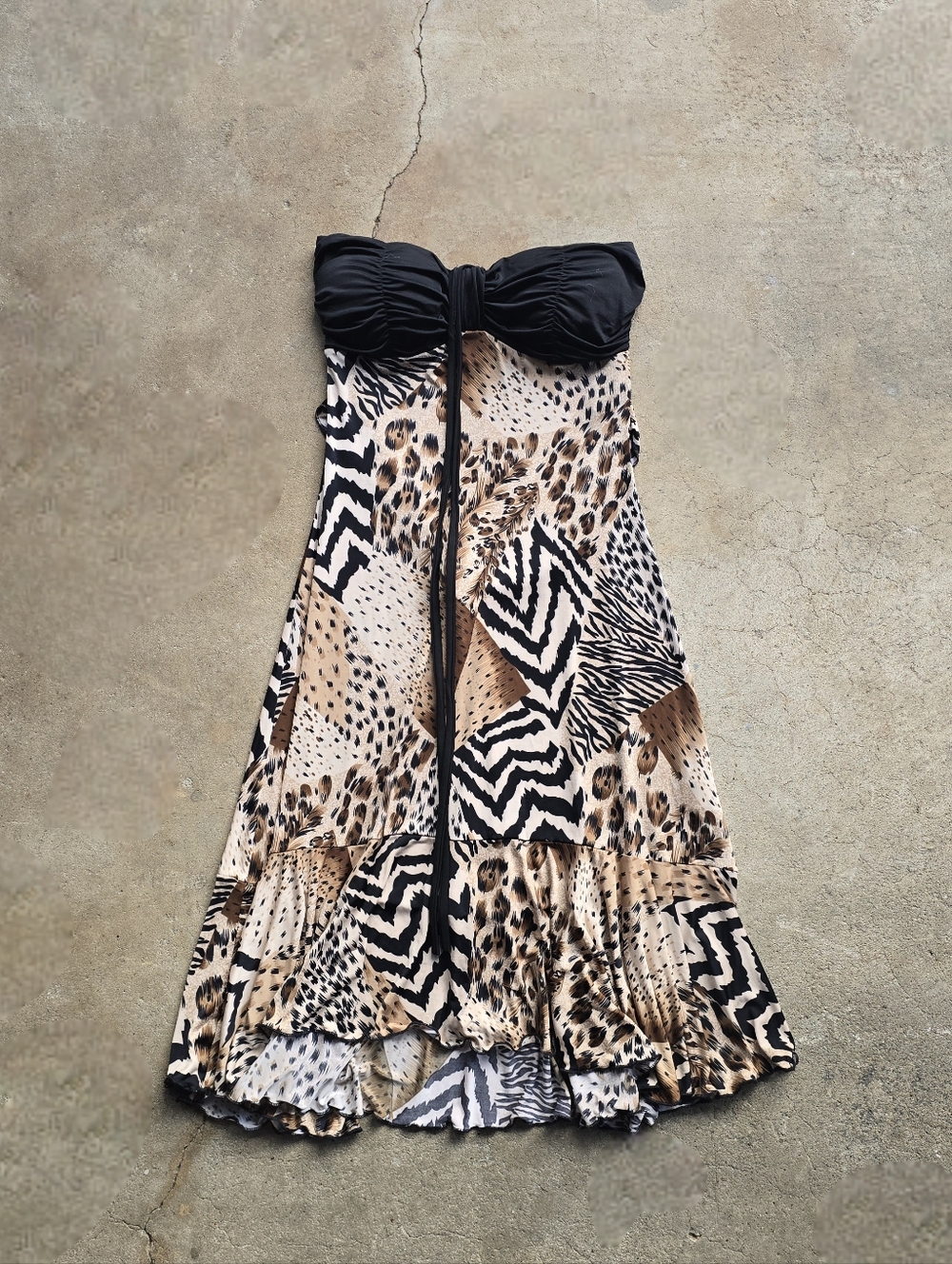 Vintage Y2K Papaya Animal Leopard Print  Halter Going Out Club Dress S